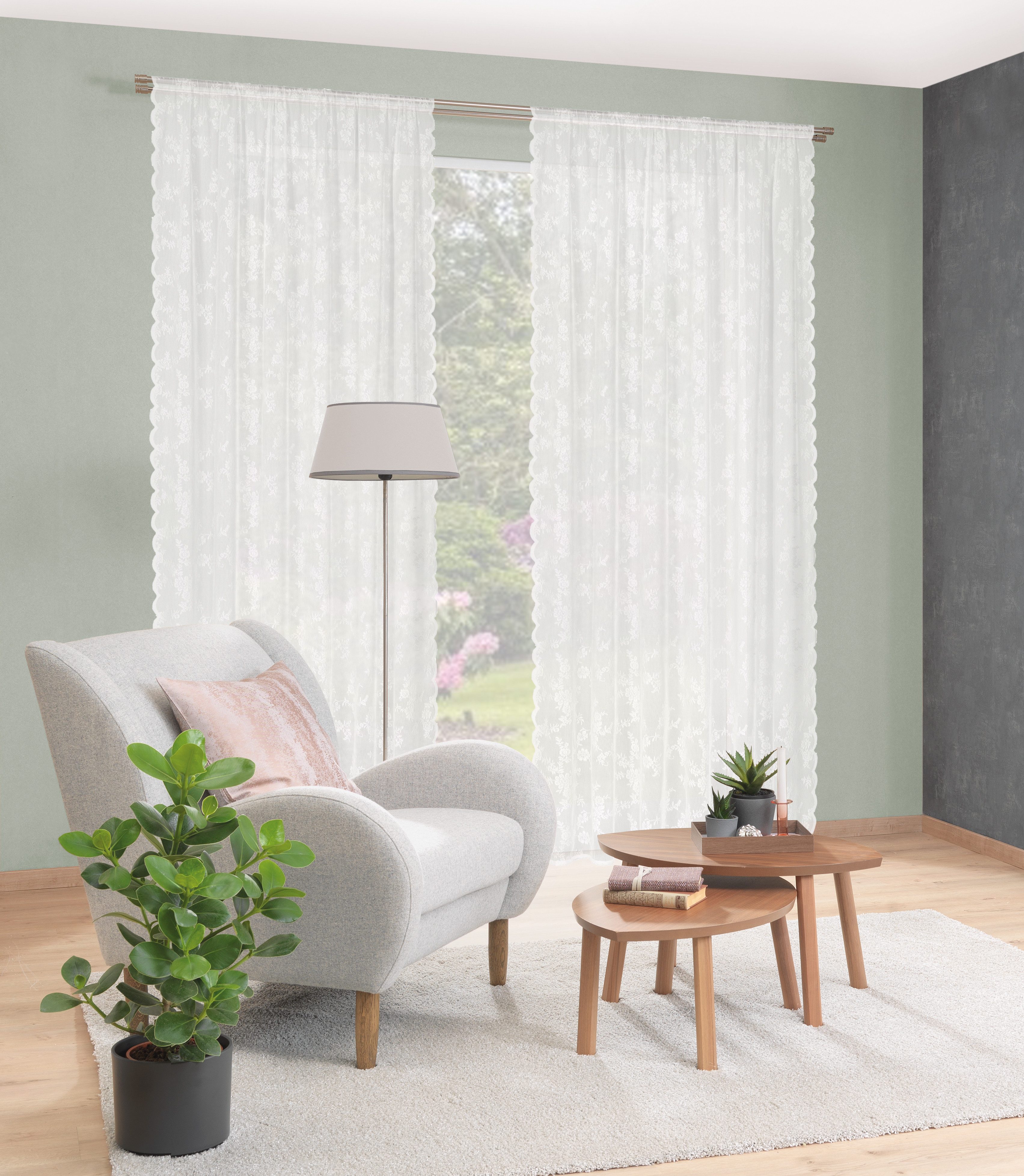 HOME WOHNIDEEN Gardine KIRALIO, Stangendurchzug (1 günstig online kaufen