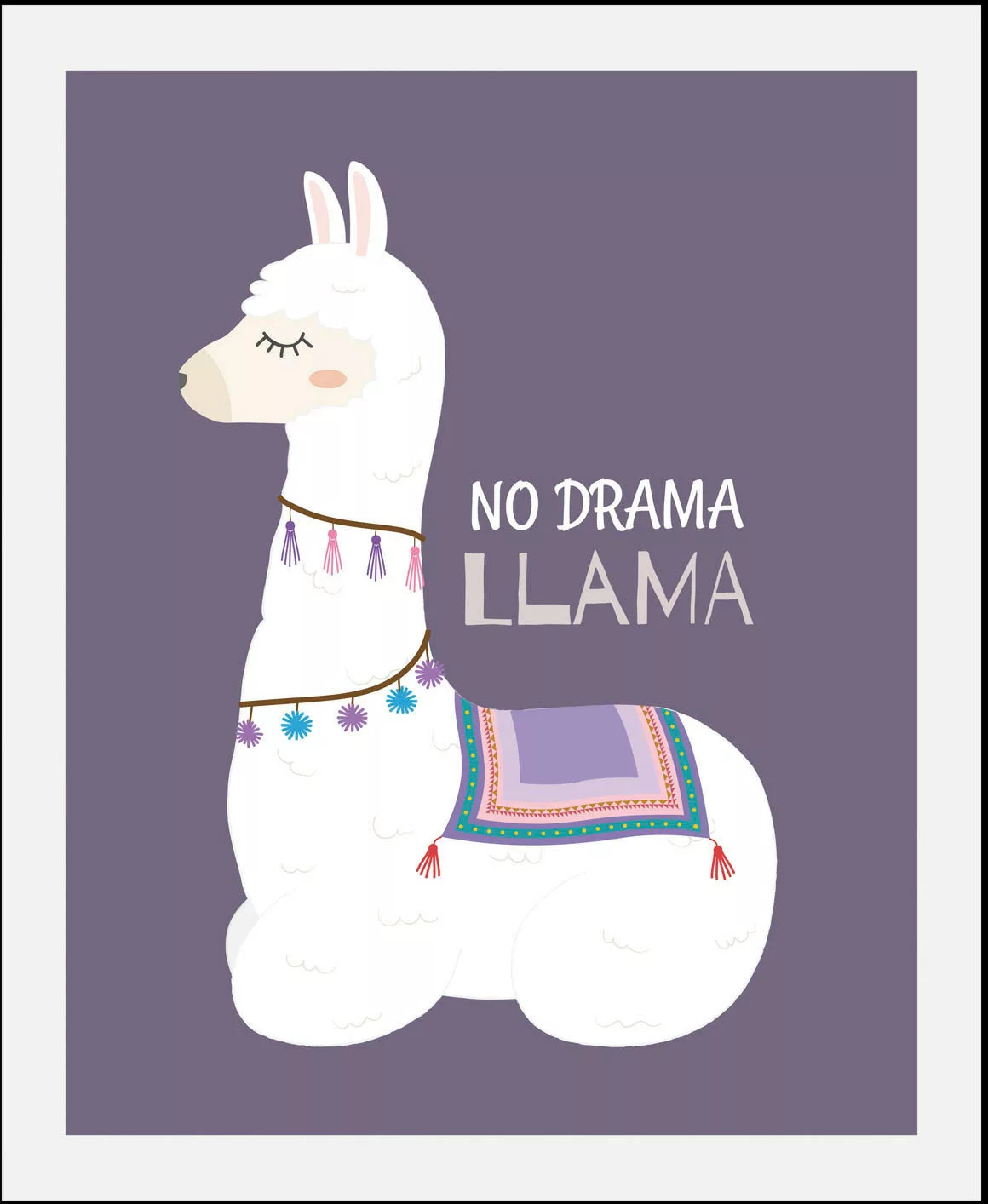 queence Bild "No Drama Llama", Tiere, (1 St.), gerahmt günstig online kaufen