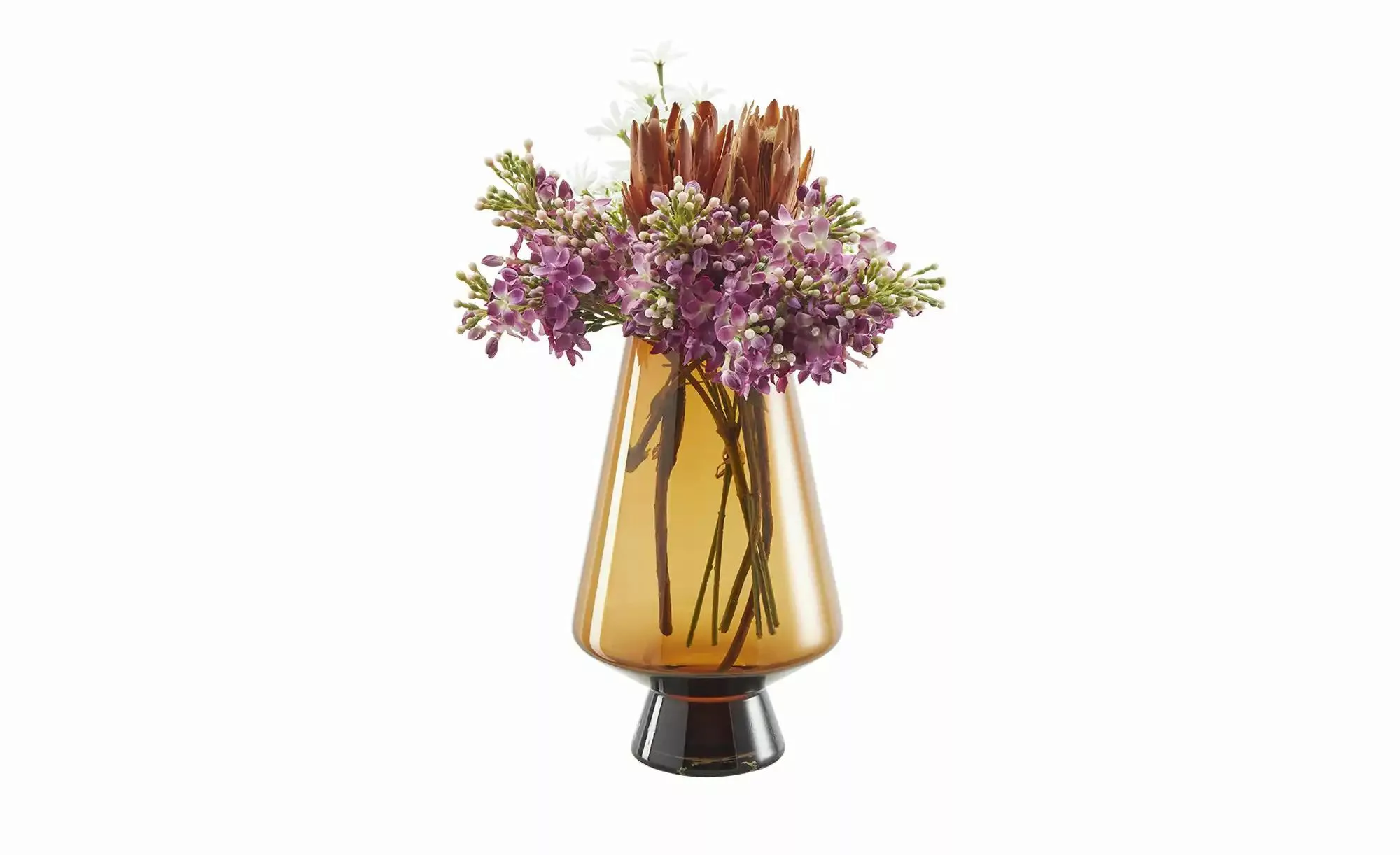 HOME STORY Vase   ¦ braun ¦ Glas ¦ Maße (cm): H: 26  Ø: 16 Accessoires > Va günstig online kaufen