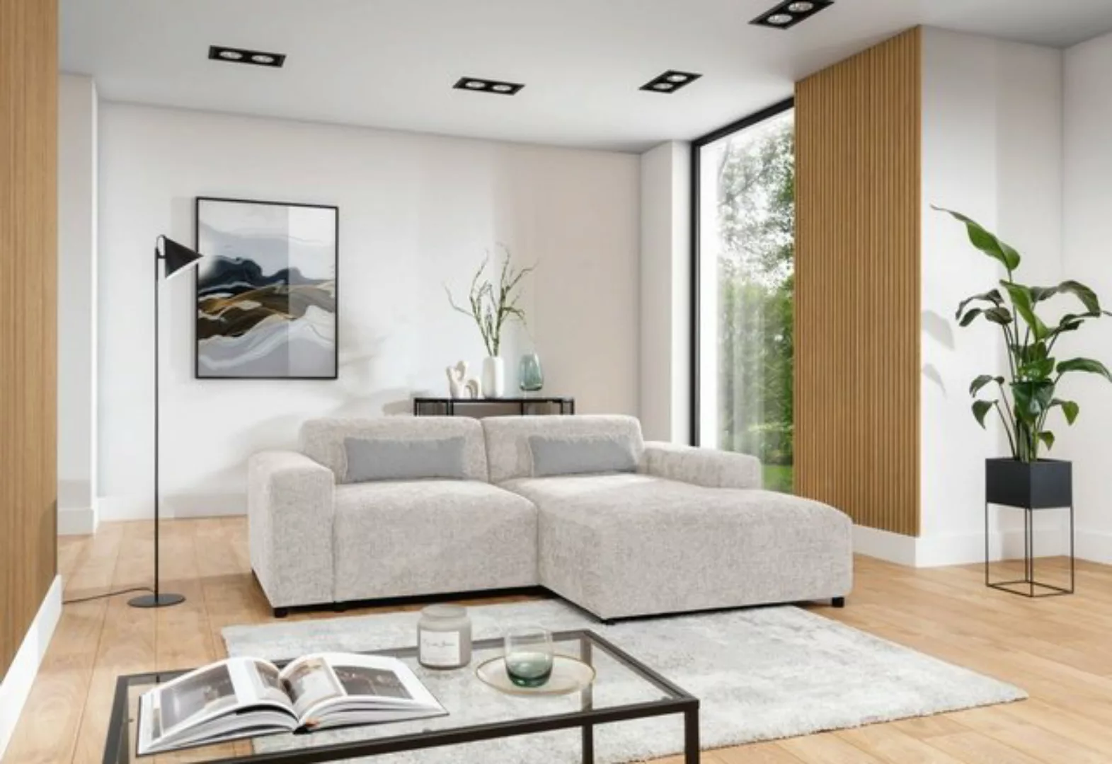 Luxusbetten24 Sofa Designer Sofa Napoli, mit geflochtener Stoffstruktur günstig online kaufen