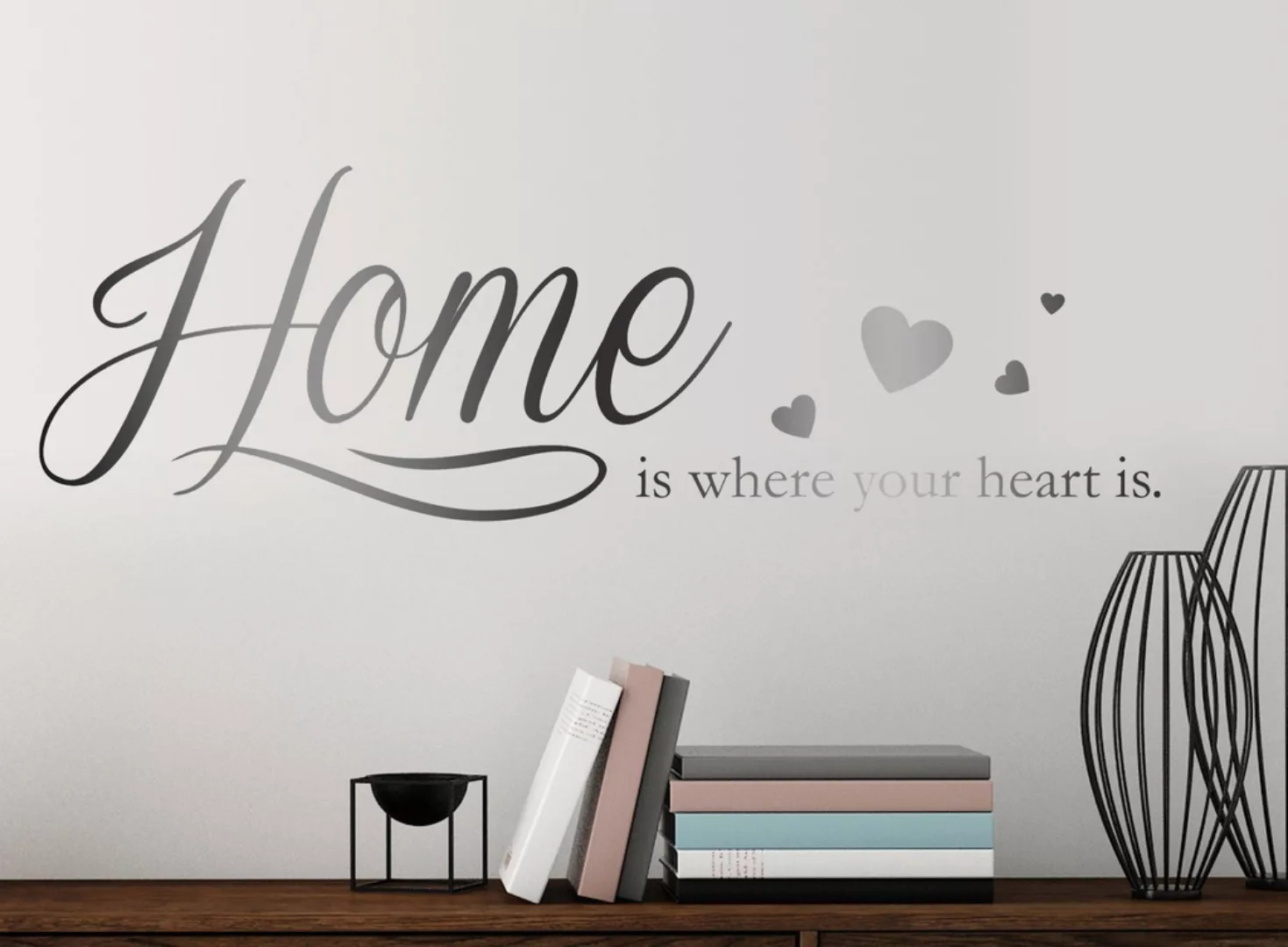 queence Wandtattoo "Home ist where your heart is.", 120 x 30 cm günstig online kaufen