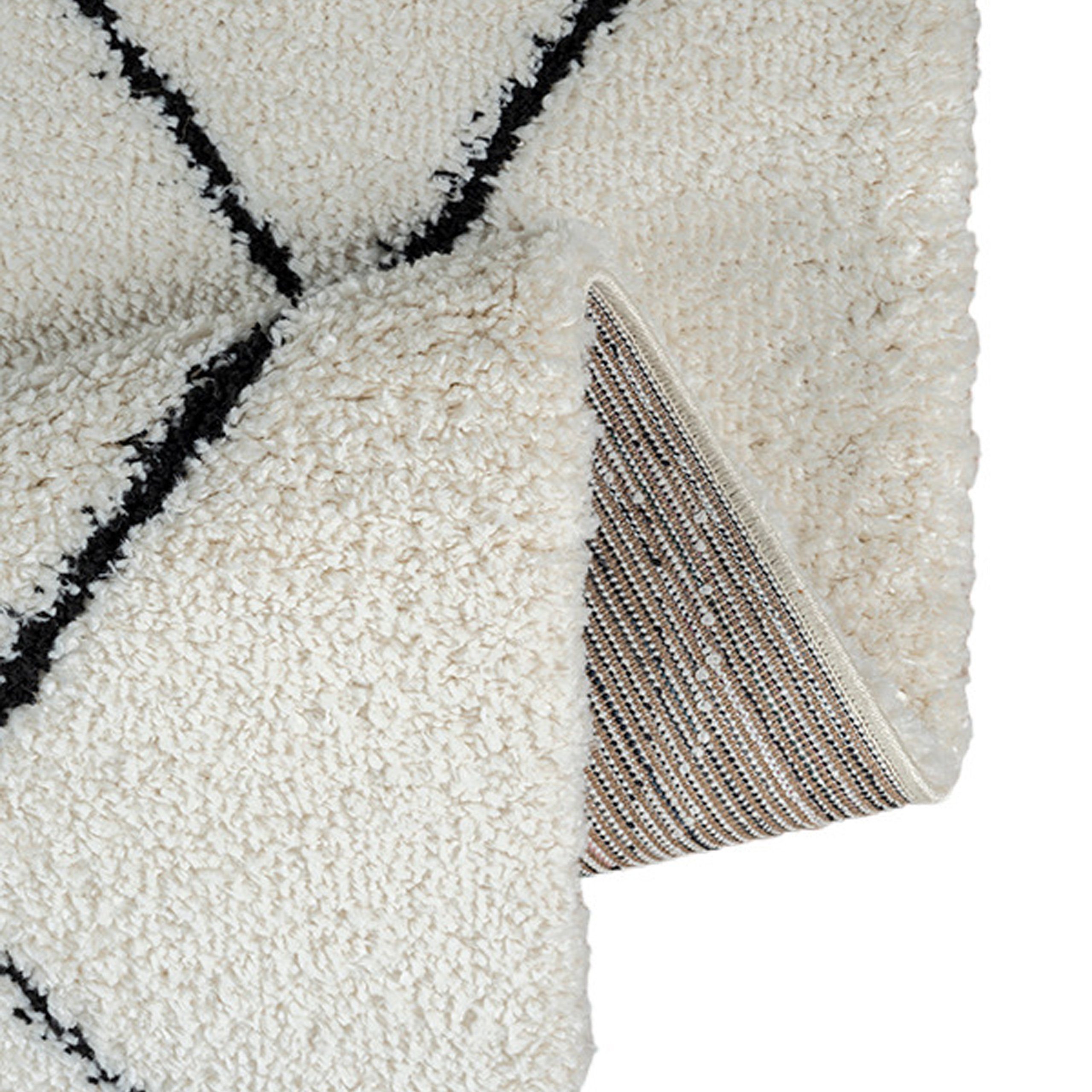 Carpetia Teppich Skandinavisch Wohnzimmerteppich Hochflor Rautenmuster günstig online kaufen