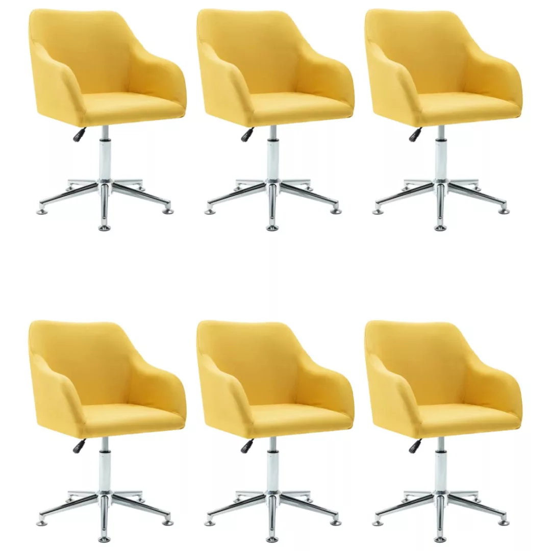 Esszimmerstühle Drehbar 6 Stk. Gelb Stoff günstig online kaufen