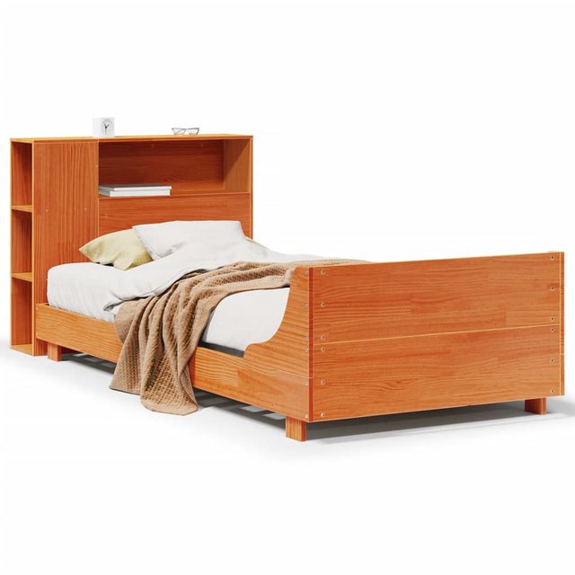 vidaXL Bett, Massivholzbett ohne Matratze Wachsbraun 100x200 Kiefernholz günstig online kaufen