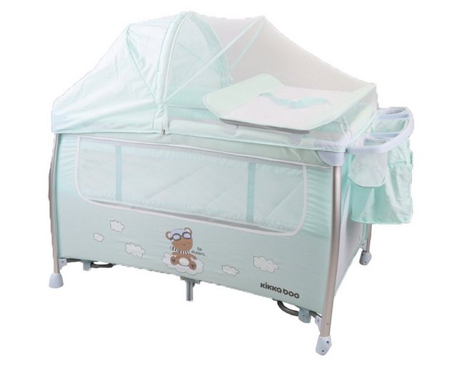 Kikkaboo Baby-Reisebett Reisebett Dreamy Bear, 2 Ebenen, Matratze, Wickelau günstig online kaufen