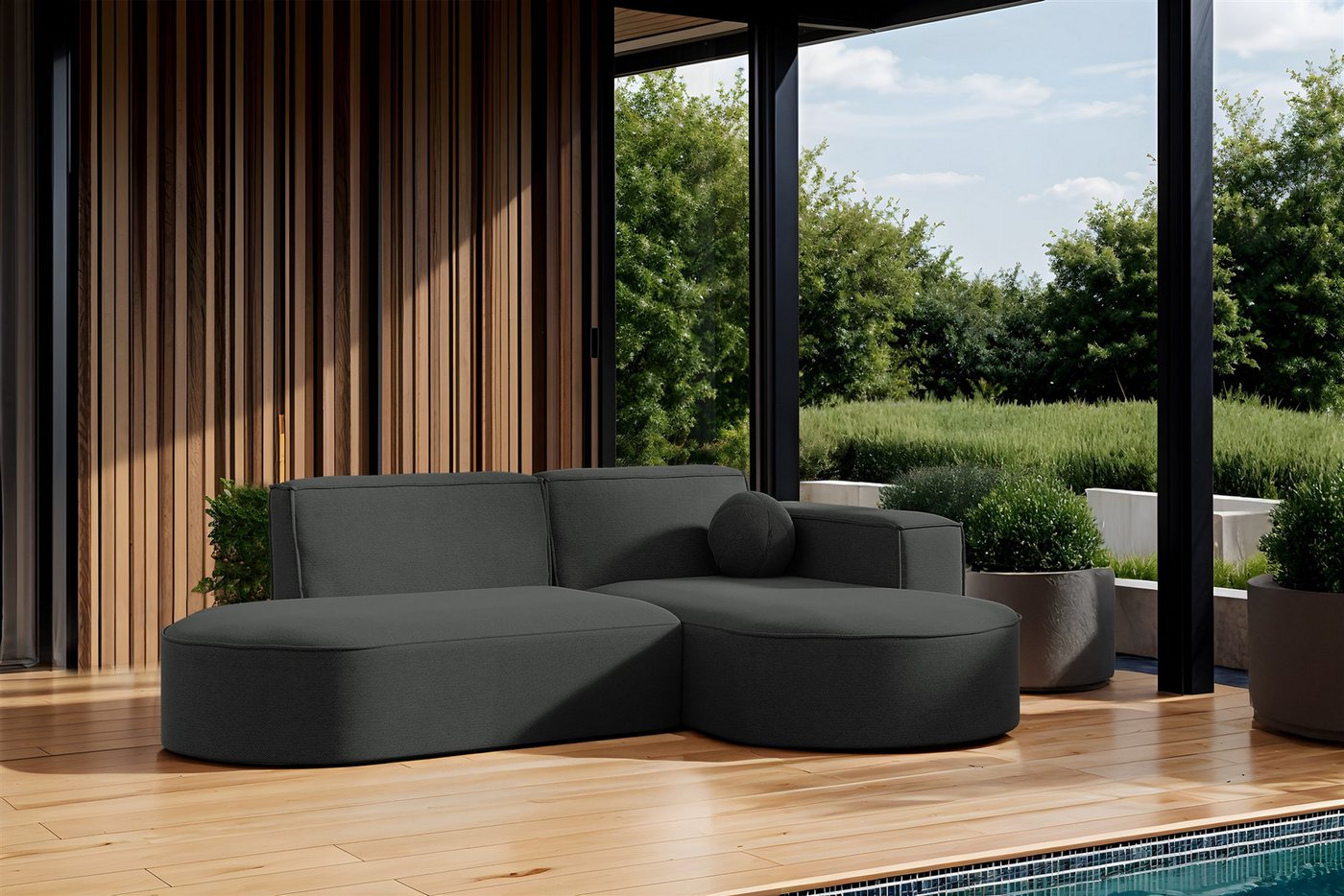 Fun Möbel Loungesofa Gartenmöbel Gartensofa Ecksofa SUNDAY XS, inkl. 1 Zier günstig online kaufen