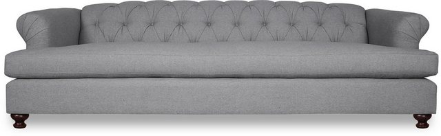 Xlmoebel Sofa Neues graues Textil-Sofa mit 3 Sitzen im Chesterfield-Design. günstig online kaufen