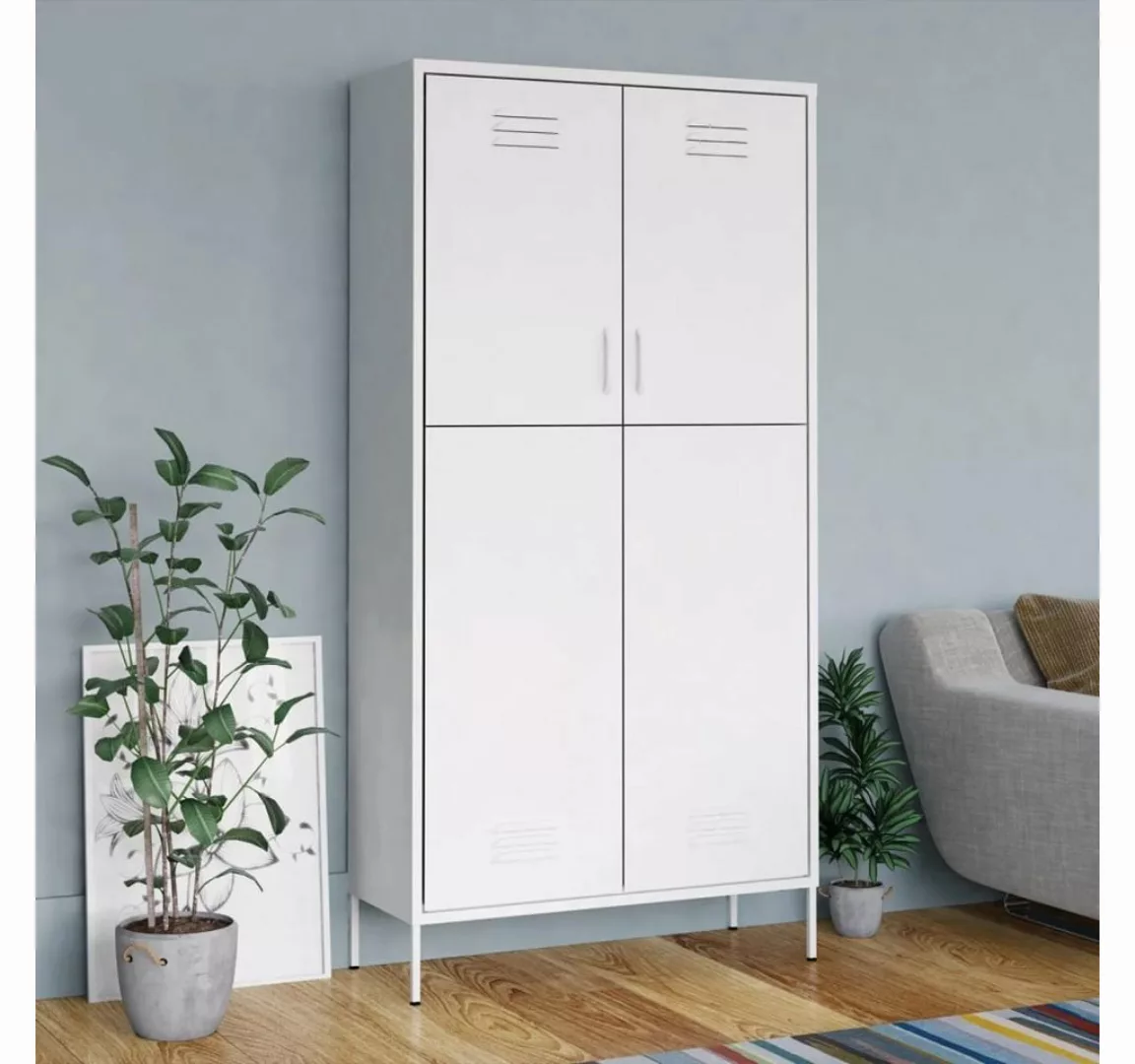furnicato Kleiderschrank Weiß 90x50x180 cm Stahl (1-St) günstig online kaufen