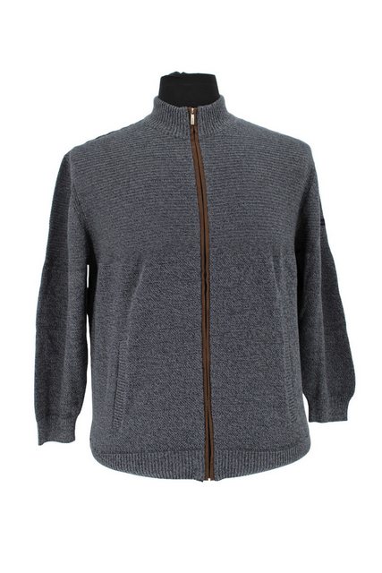 Mode Monte Carlo Strickjacke Strickjacke Zip Marine mit grau günstig online kaufen