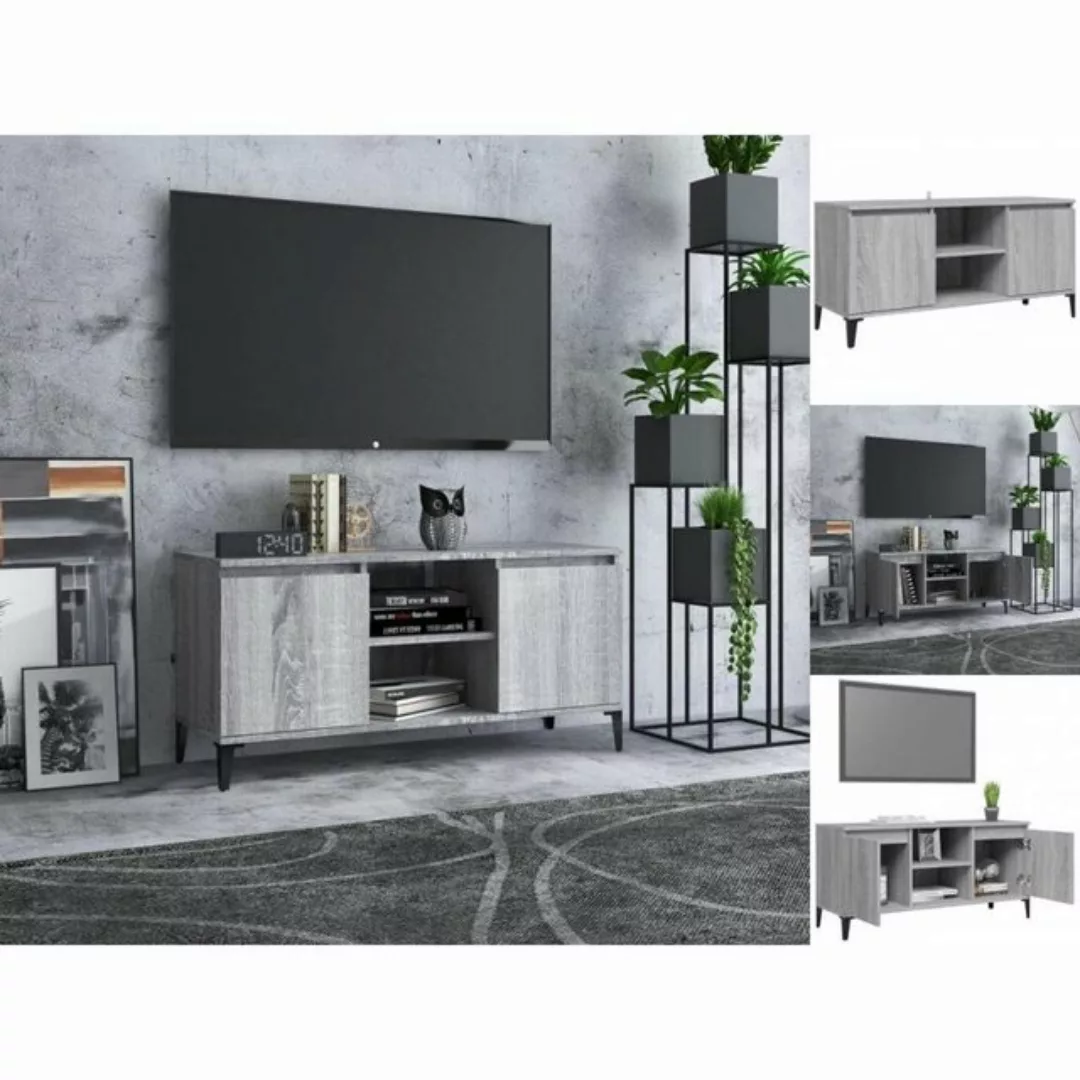 vidaXL TV-Schrank TV-Schrank mit Metallbeinen Grau Sonoma 103,5x35x50 cm Lo günstig online kaufen
