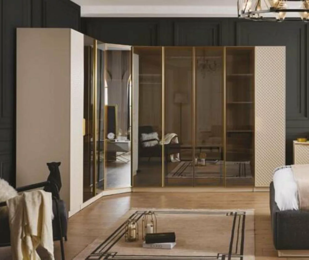 JVmoebel Eckkleiderschrank Elegant Modern Eckschrank Schlafzimmer Holz Möbe günstig online kaufen