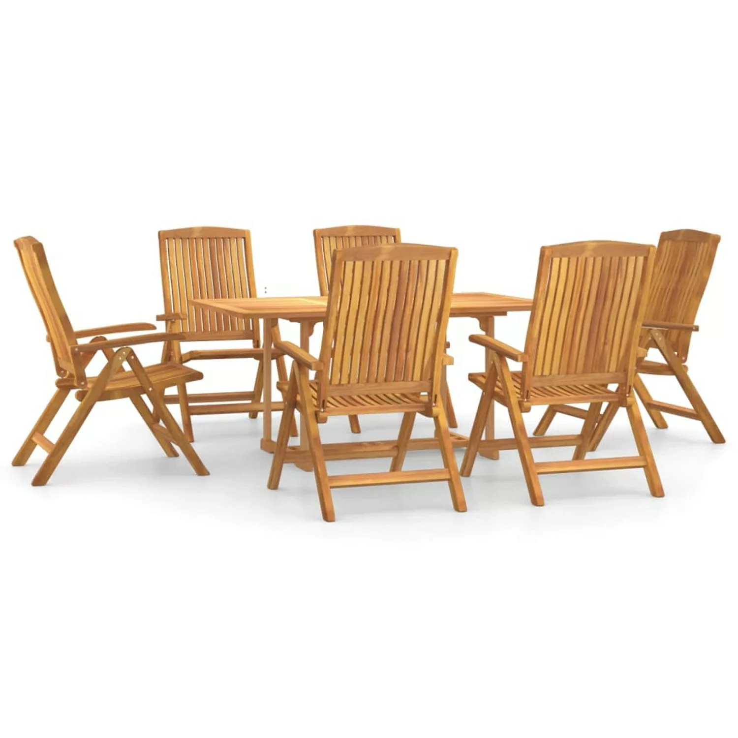 vidaXL 7-tlg Garten-Essgruppe Massivholz Teak Modell 89 günstig online kaufen