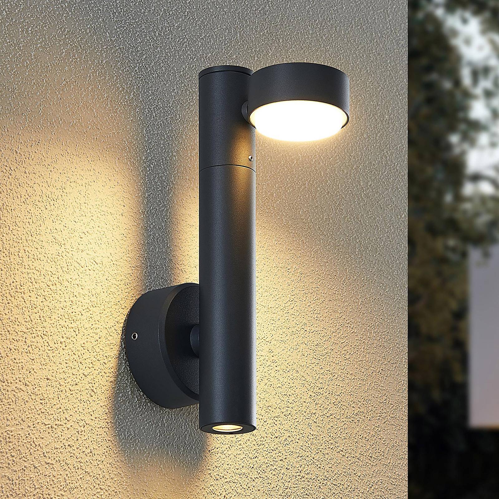 Lucande Kynlee LED-Außenwandleuchte, zweiflammig günstig online kaufen