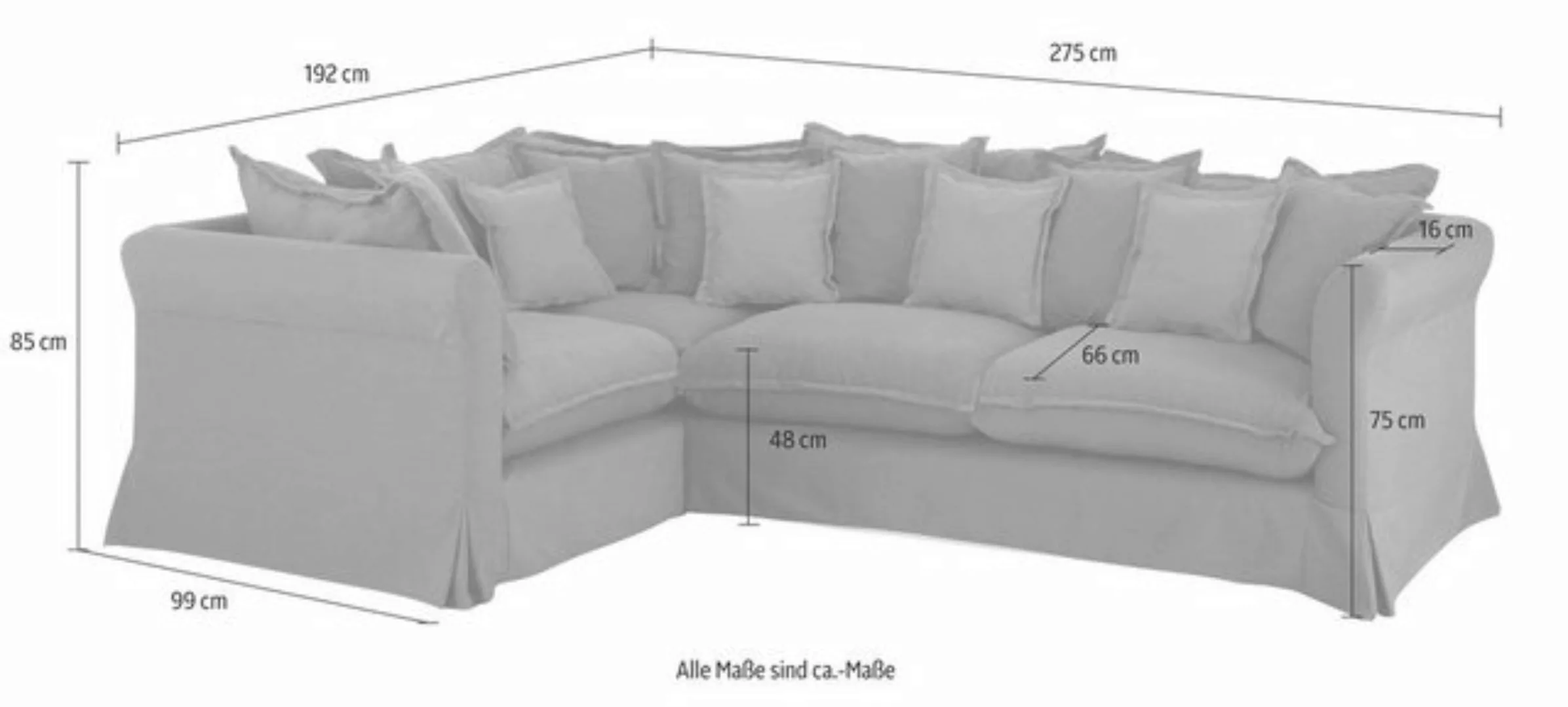 Home affaire Ecksofa "Luise L-Form", mit vielen losen Kissen und abnehmbare günstig online kaufen