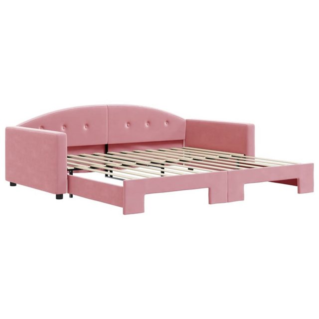 vidaXL Gästebett Gästebett Tagesbett Ausziehbar Rosa 100x200 cm Samt Bett B günstig online kaufen