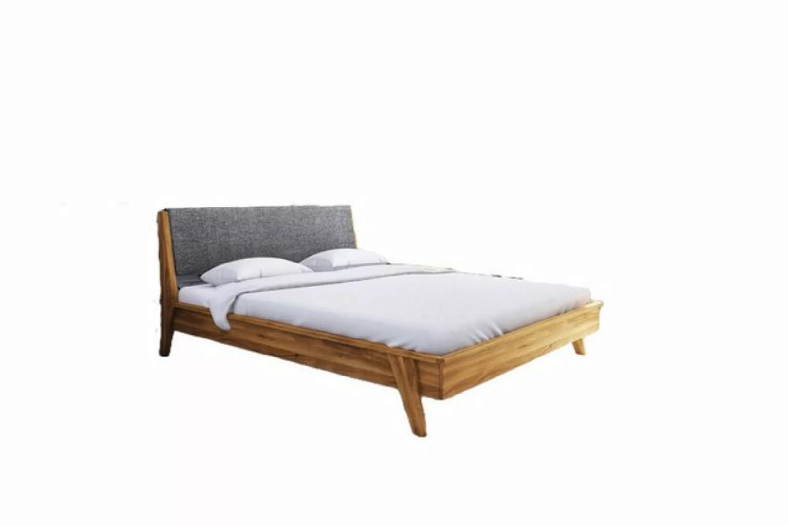 Natur24 Einzelbett Bett Jetro 1 Wildeiche 90x200 mit Polsterkopfteil und Ho günstig online kaufen