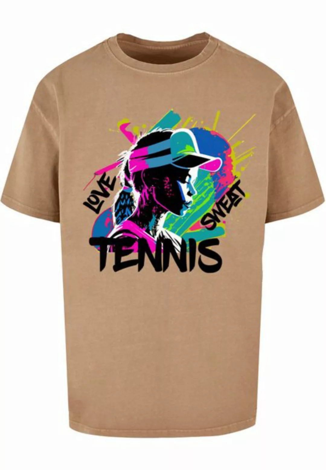 Merchcode T-Shirt Merchcode Herren Tennis Love, Sweat - Acid Washed Oversiz günstig online kaufen