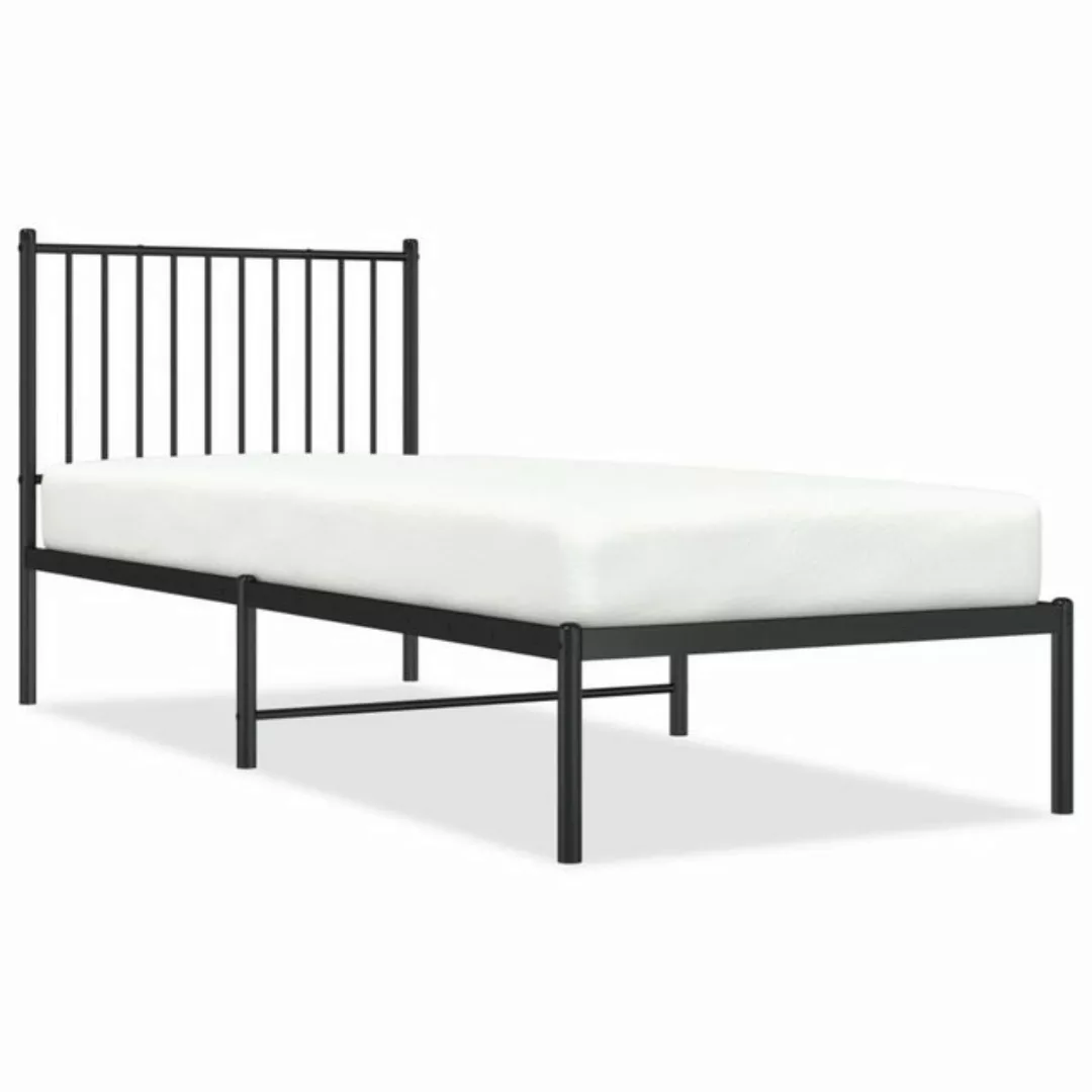 furnicato Bett Bettgestell mit Kopfteil Metall Schwarz 80x200 cm günstig online kaufen