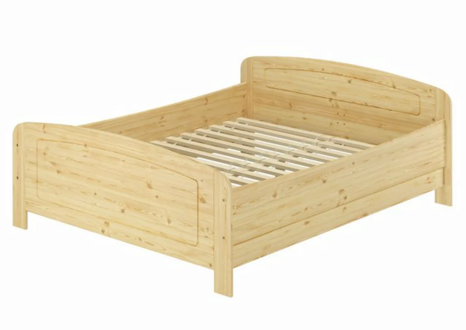 ERST-HOLZ Bett Überlanges Doppelbett 200x220 extra hoch Echtholzbett Kiefer günstig online kaufen