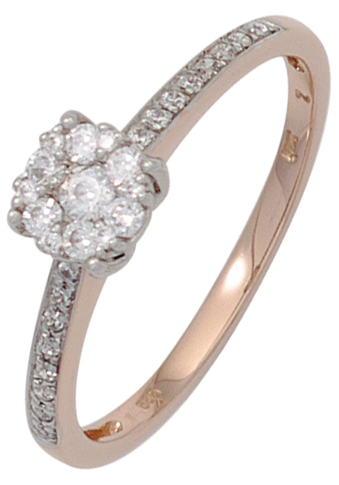 JOBO Diamantring, 585 Gold bicolor mit 29 Diamanten günstig online kaufen
