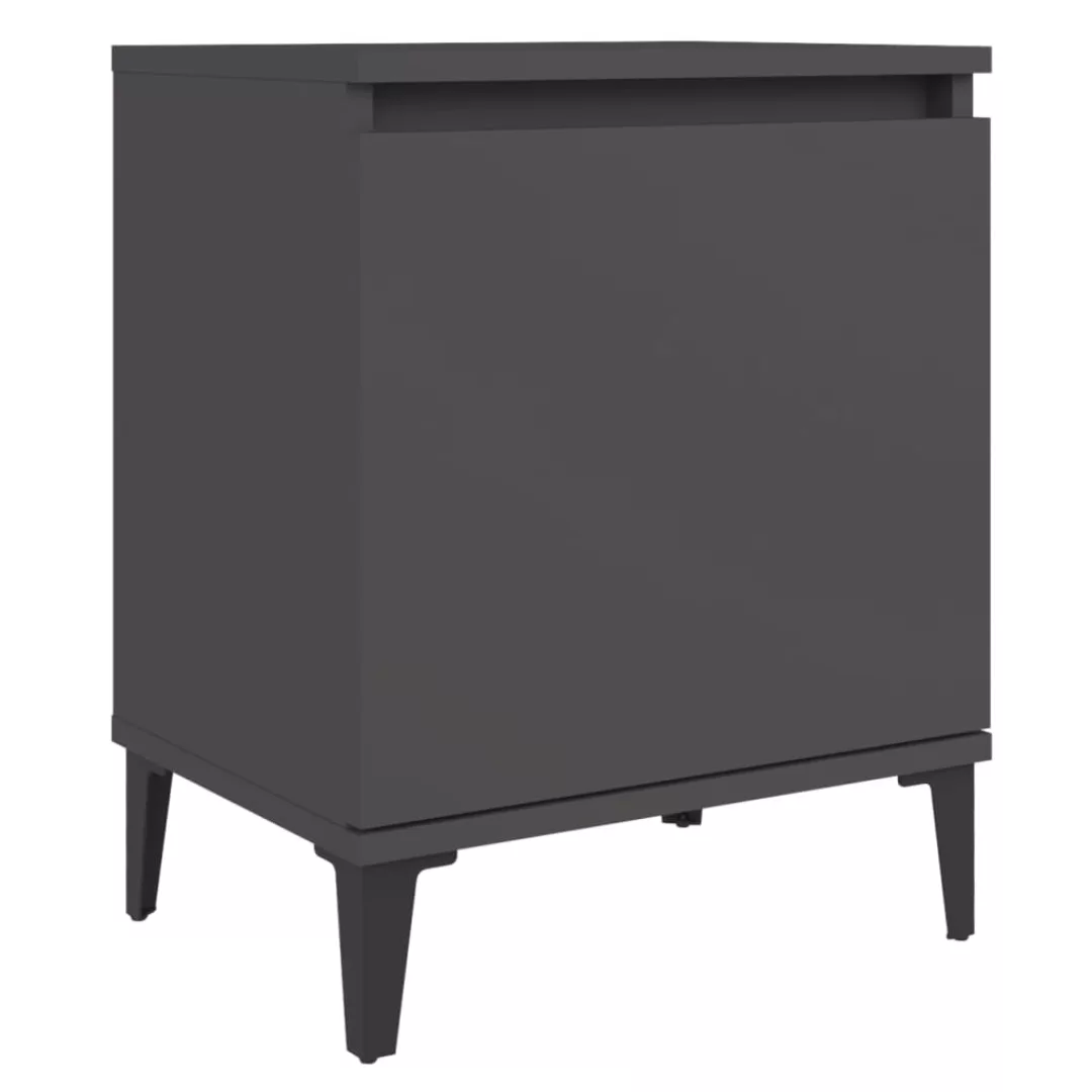 Nachttisch Mit Metallbeinen Grau 40x30x50 Cm günstig online kaufen