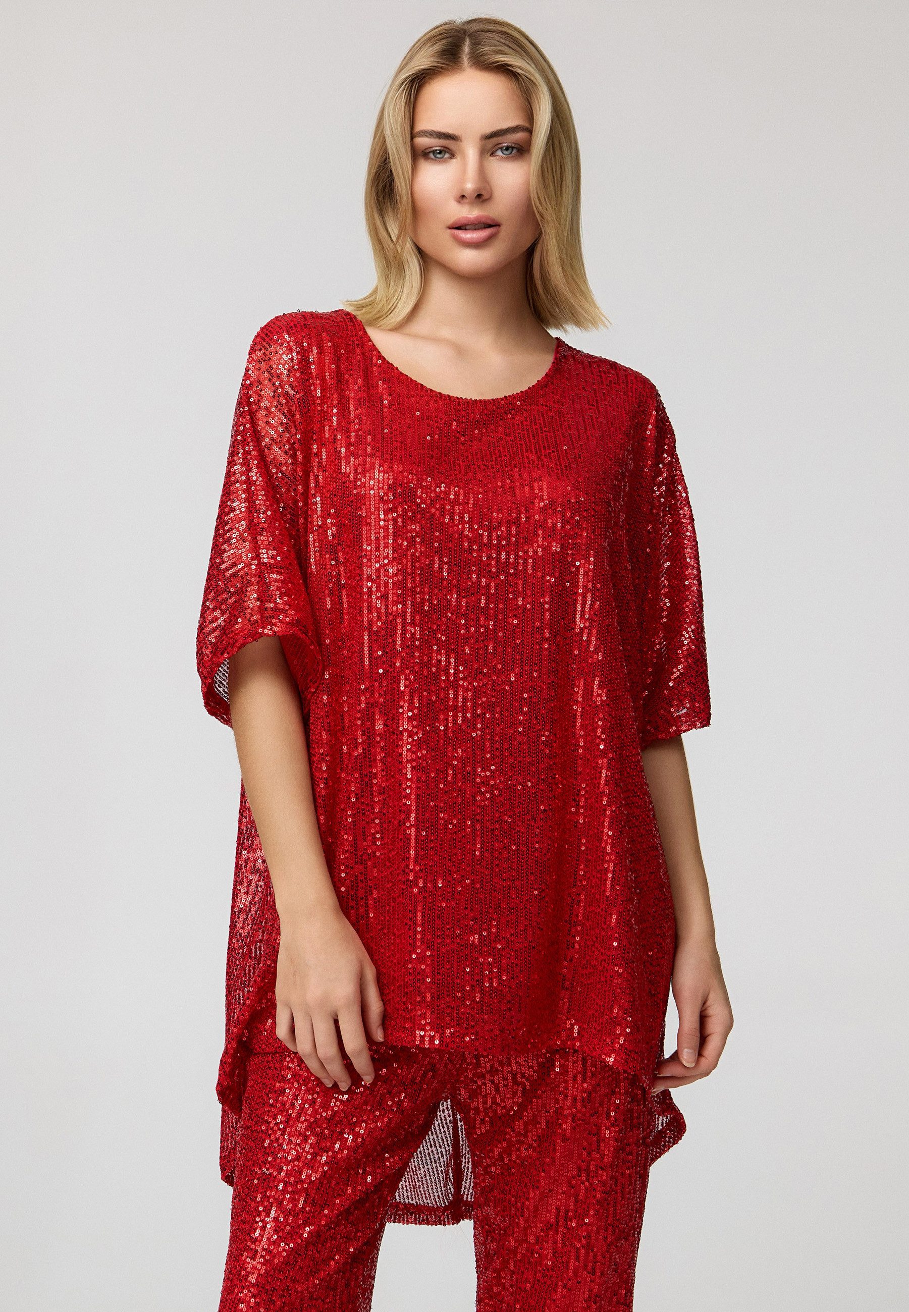 Worldclassca Paillettenshirt Worldclassca Paillettenshirt Oversize Bluse günstig online kaufen
