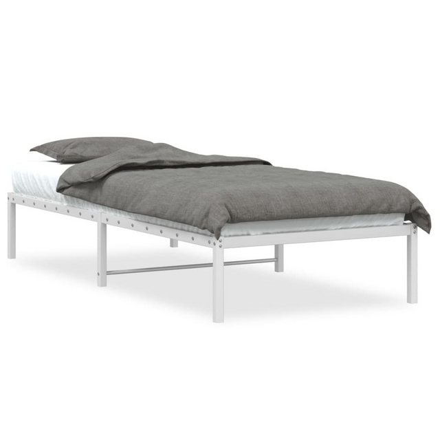 vidaXL Bettgestell Bettgestell Metall Weiß 90x200 cm Bett Bettgestell günstig online kaufen