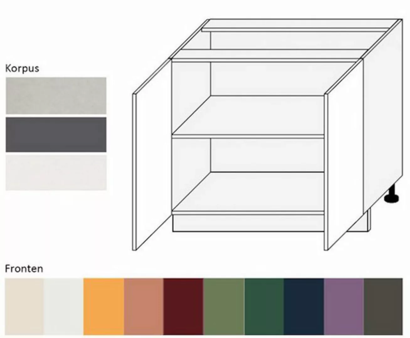 Feldmann-Wohnen Unterschrank Tivoli (Tivoli, 1-St) 90cm Front- und Korpusfa günstig online kaufen