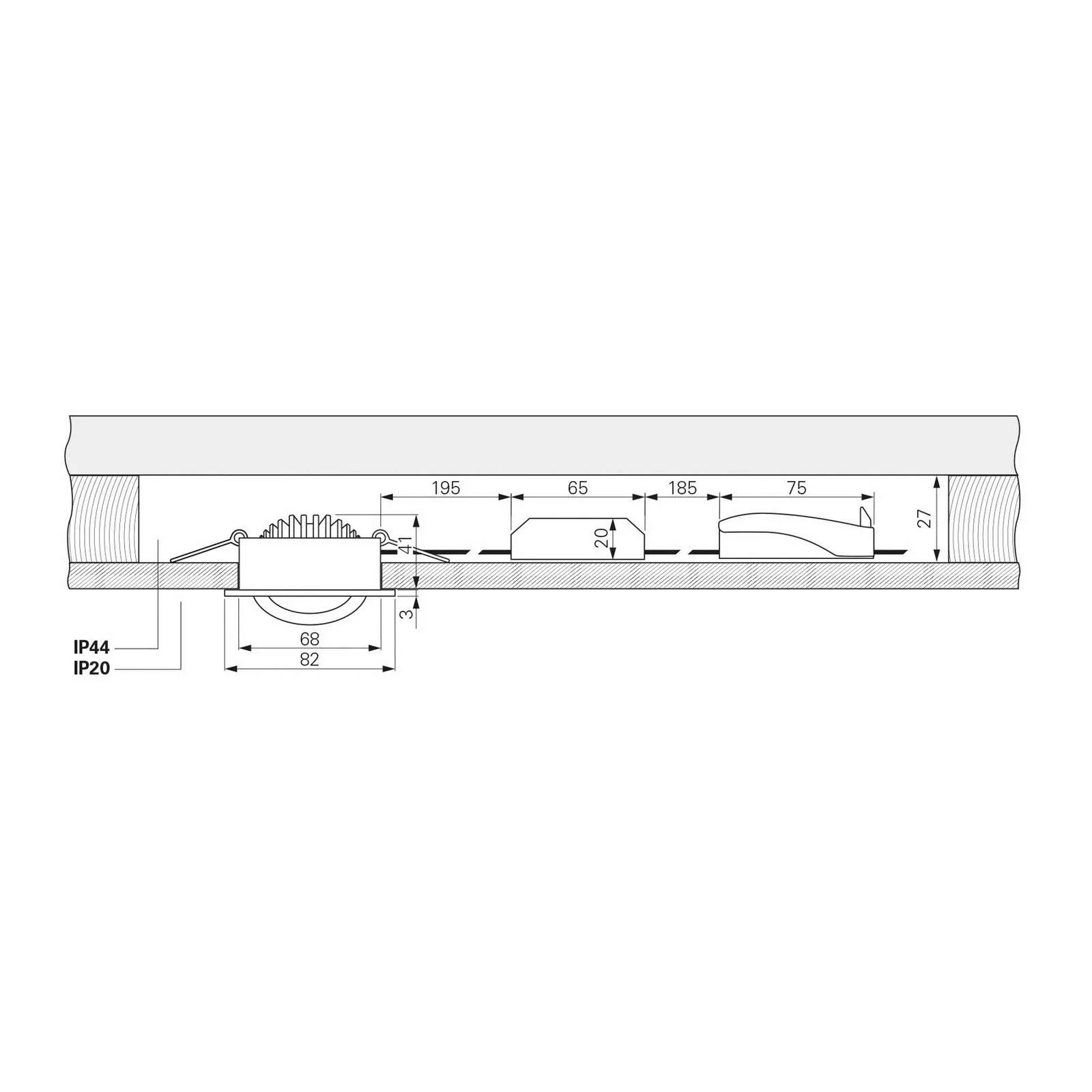 LED-Deckeneinbauleuchte Dione, IP44, 4.000 K, weiß, dimmbar günstig online kaufen