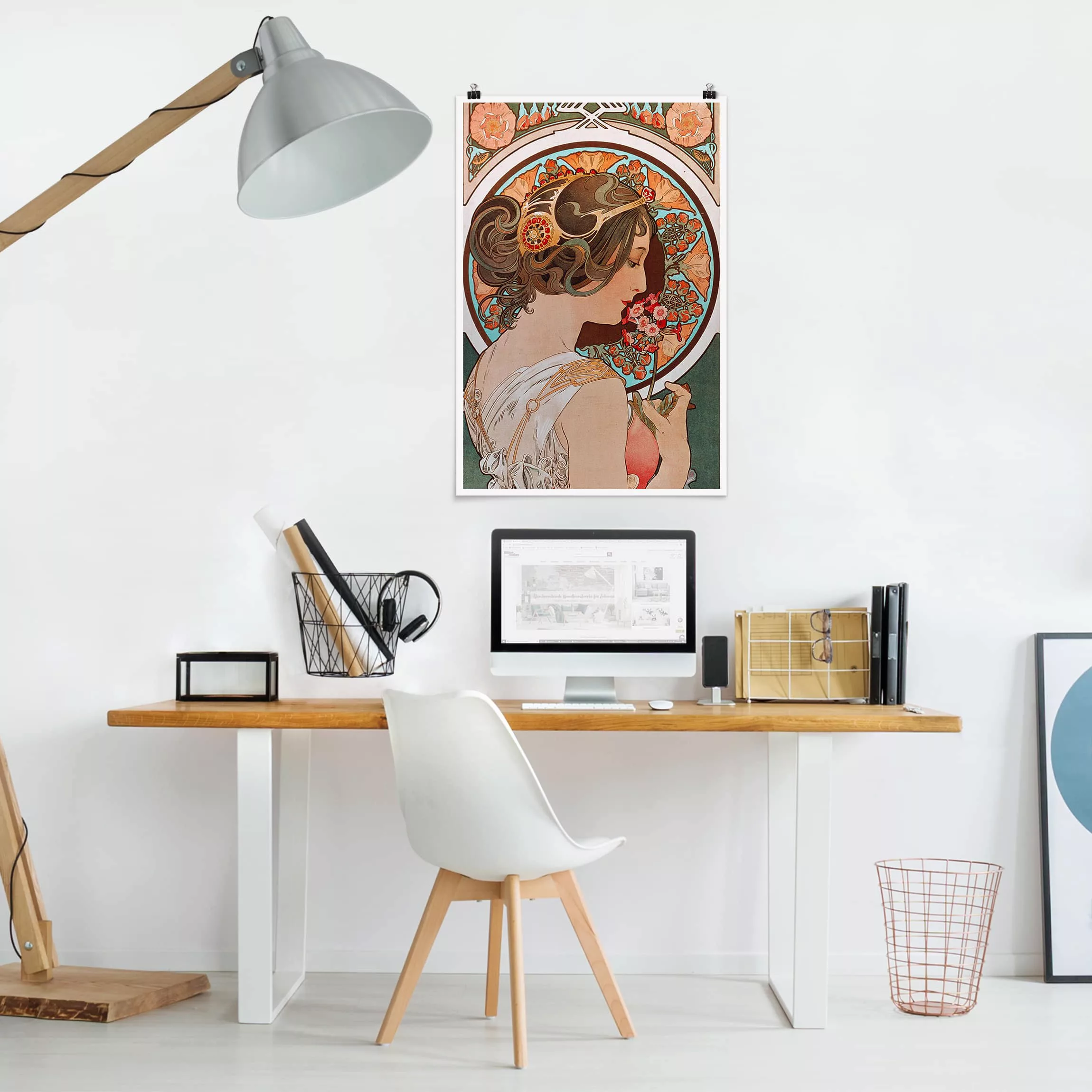 Poster Kunstdruck - Hochformat Alfons Mucha - Schlüsselblume günstig online kaufen