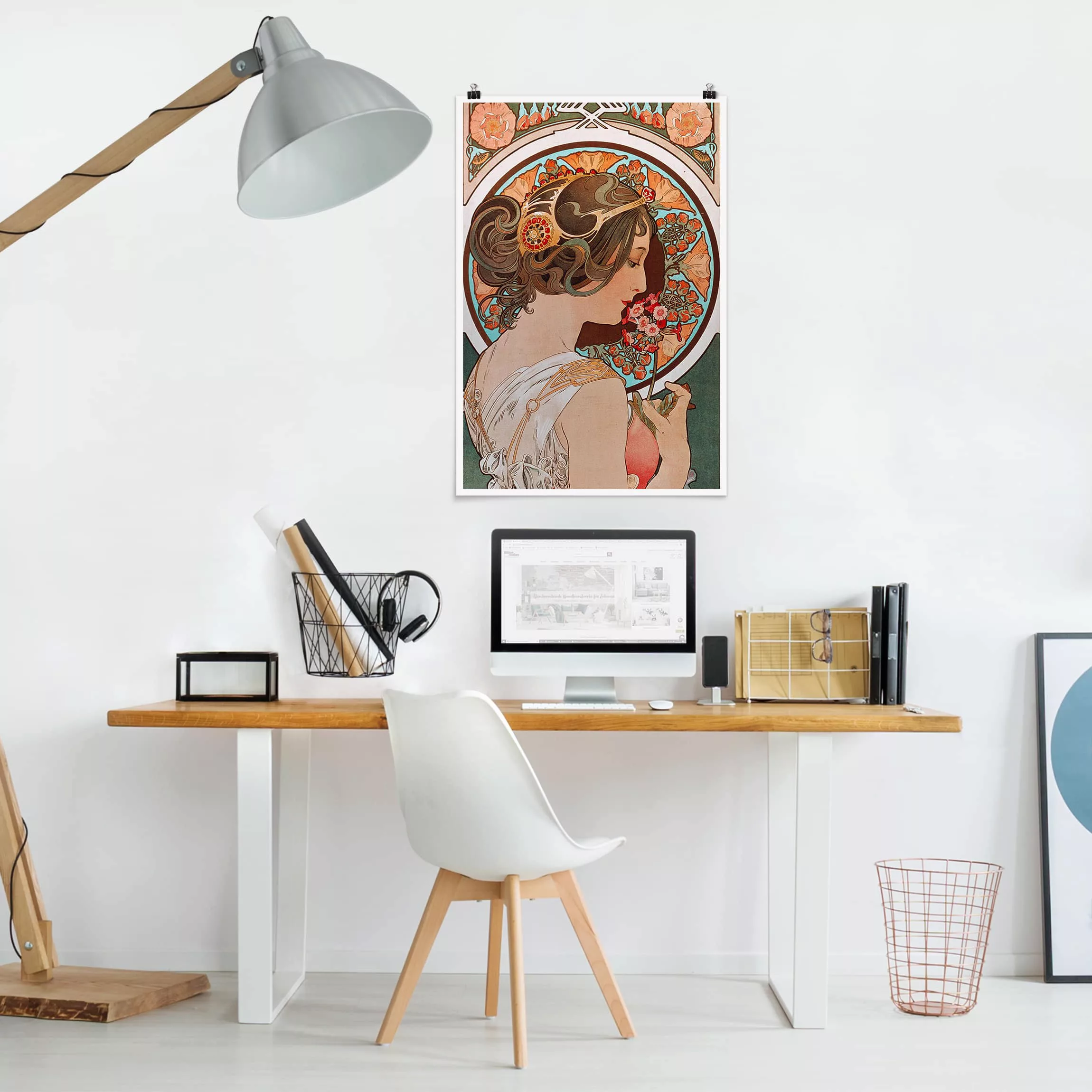 Poster - Hochformat Alfons Mucha - Schlüsselblume günstig online kaufen