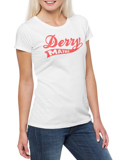 Urban Backwoods Print-Shirt Derry Maine Damen T-Shirt City Stadt Town Dunkl günstig online kaufen