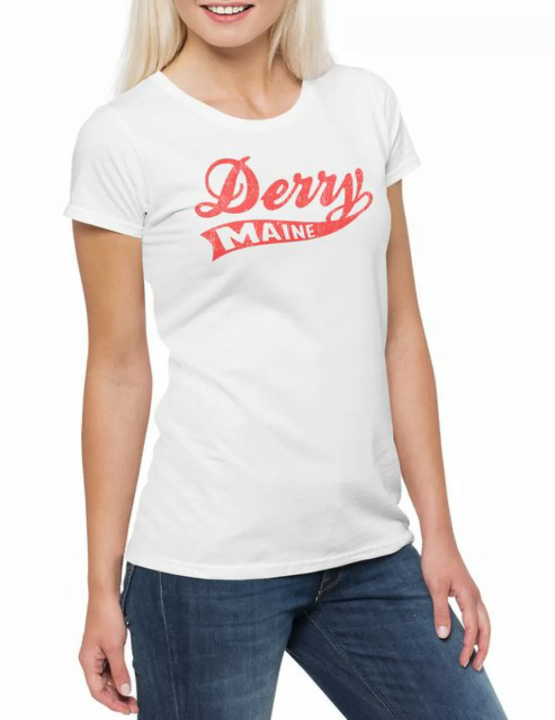 Urban Backwoods Print-Shirt Derry Maine Damen T-Shirt City Stadt Town Dunkl günstig online kaufen