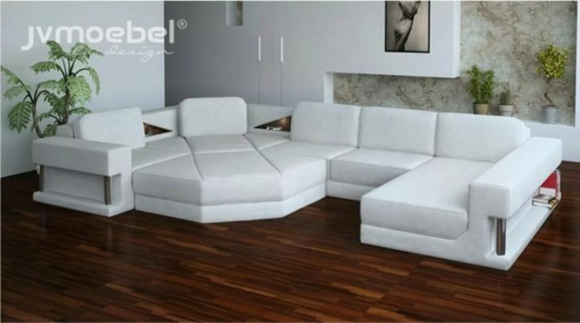 JVmoebel Ecksofa, Wohnlandschaft Design Stoff Sofas Bettunktion Schlaf Couc günstig online kaufen