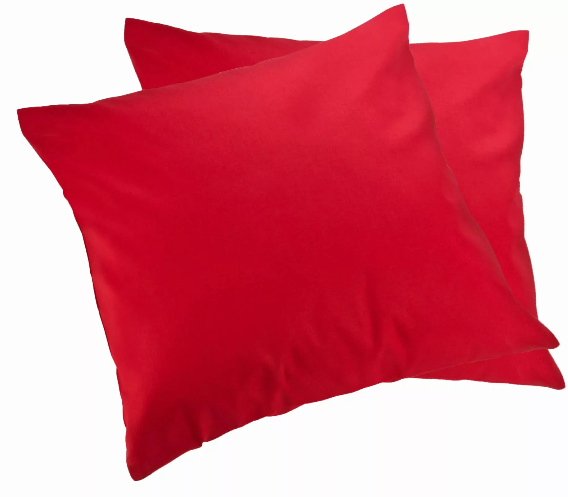 2er Pack MOON-Luxury Linon Kissenbezug 100% Baumwolle-rot-40x80 günstig online kaufen