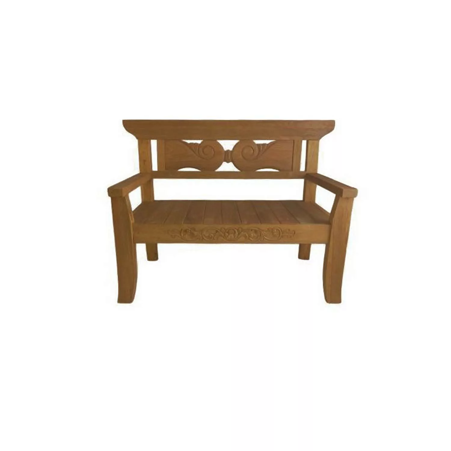 Gartenbank POTSDAM-120 aus Teakholz 2-Sitzer B/H/T ca. 135x65,5x96,5cm günstig online kaufen