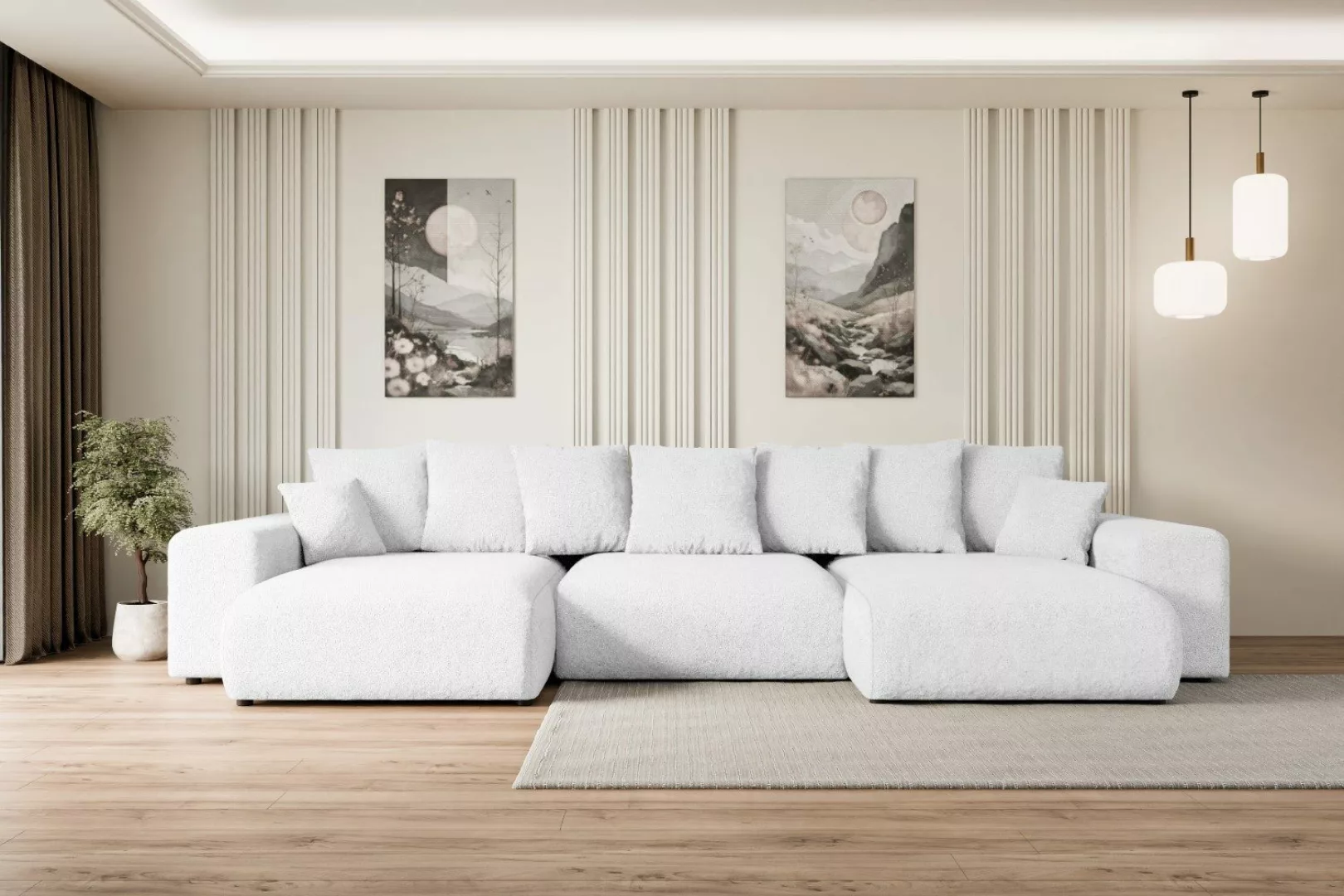 ALTDECOR Wohnlandschaft ESKAR-U, Couch mit Schlaffunktion, günstig online kaufen