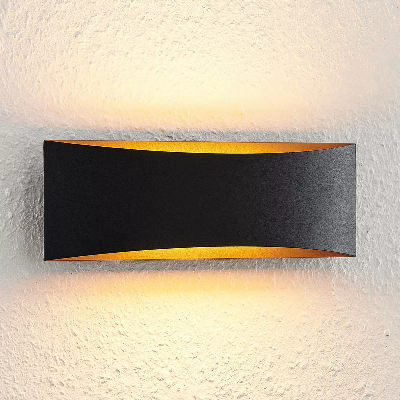 Arcchio LED-Wandlampe Jelle, 27 cm, schwarz günstig online kaufen