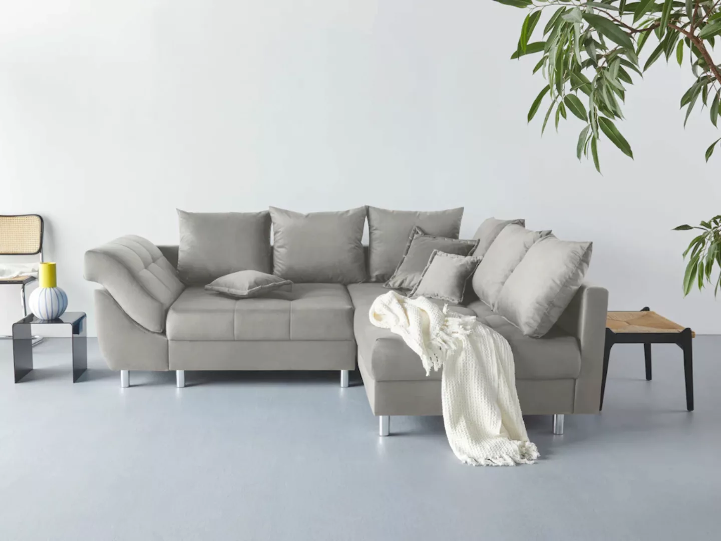 COLLECTION AB Ecksofa Joseli, mit Zier- und Rückenkissen, komfortable Schan günstig online kaufen