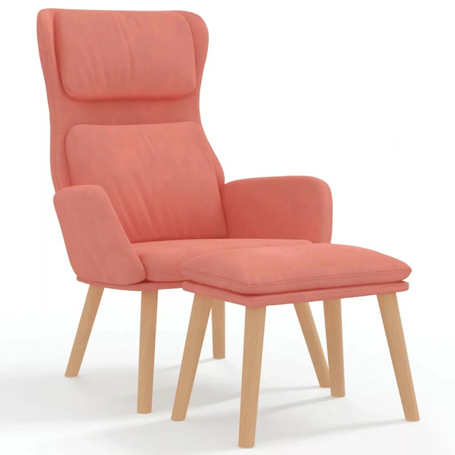 vidaXL Relaxsessel mit Hocker Rosa Samt Modell 15 günstig online kaufen