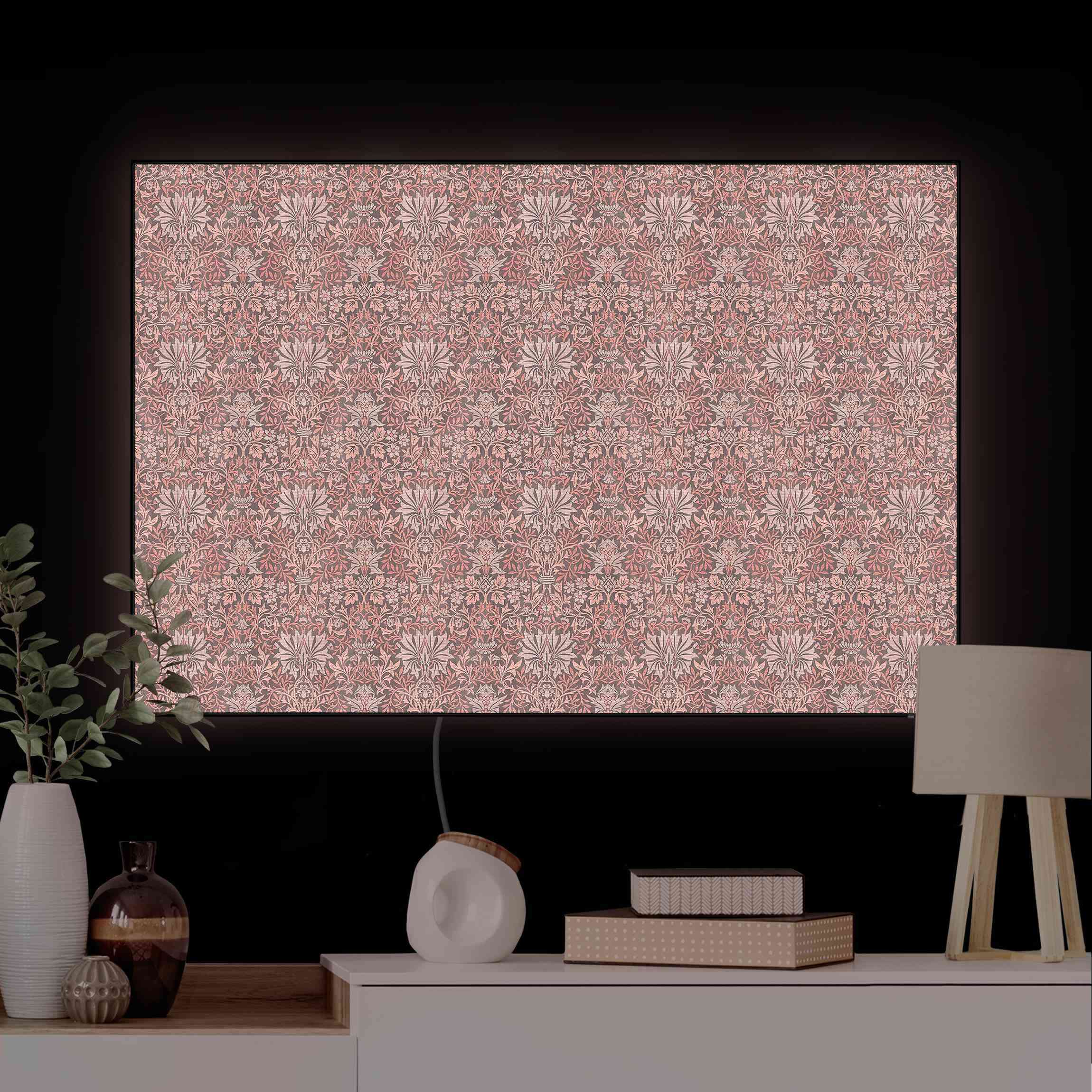 LED-Wechselbild William Morris Muster in Rosa günstig online kaufen