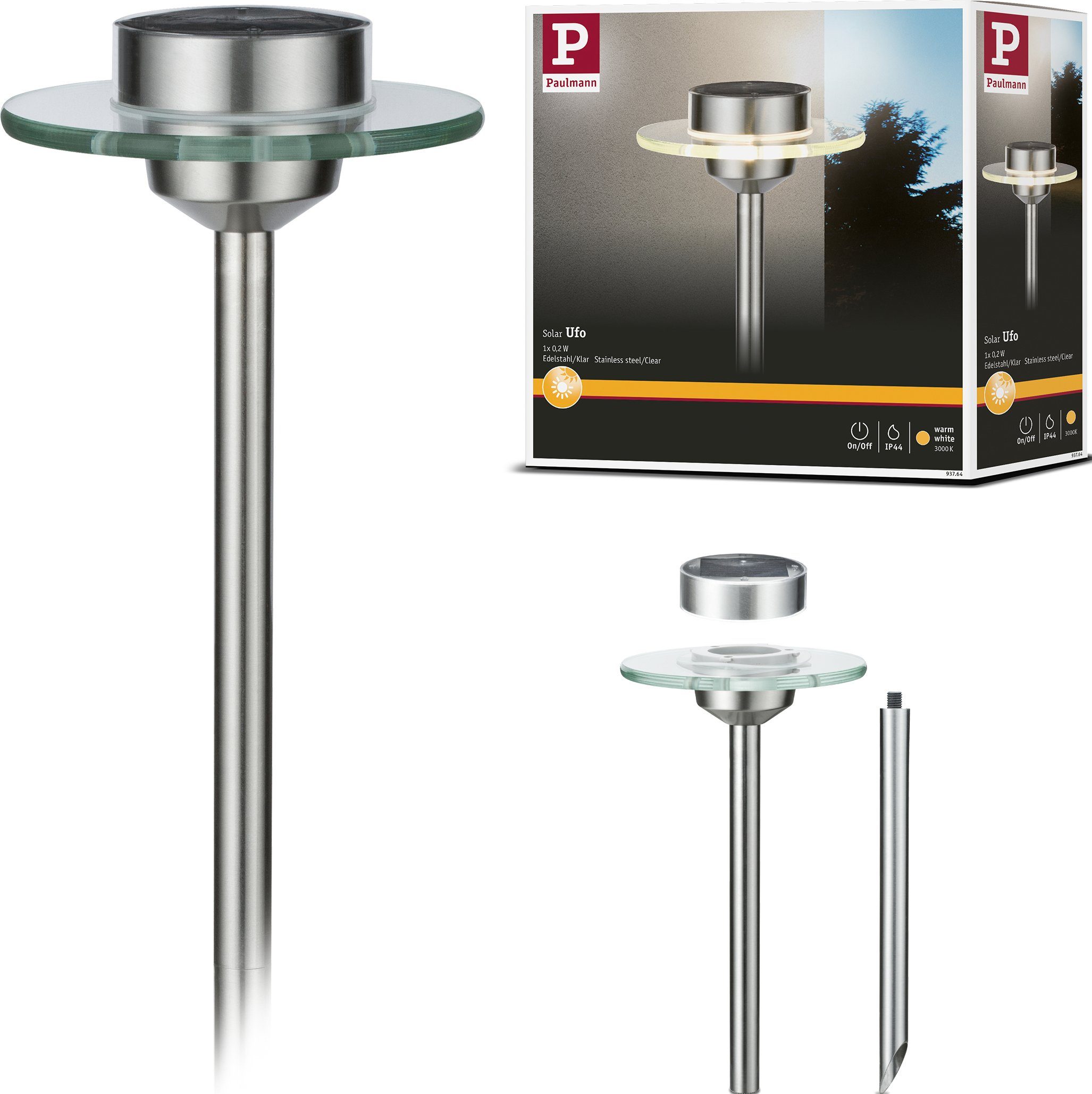 Outdoor Solarspieß Special Line Ufo LED Edelstahl, Klar, 1er Set IP44 günstig online kaufen