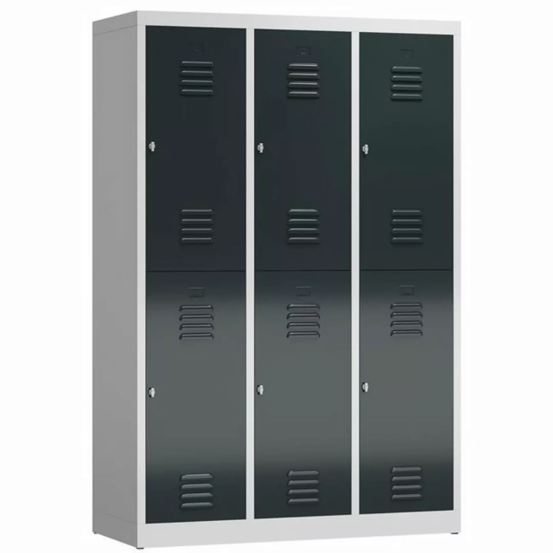 Steelboxx Spind ClassiX Garderobenschrank, 3 Abteile doppelstöckig, 1800 x günstig online kaufen