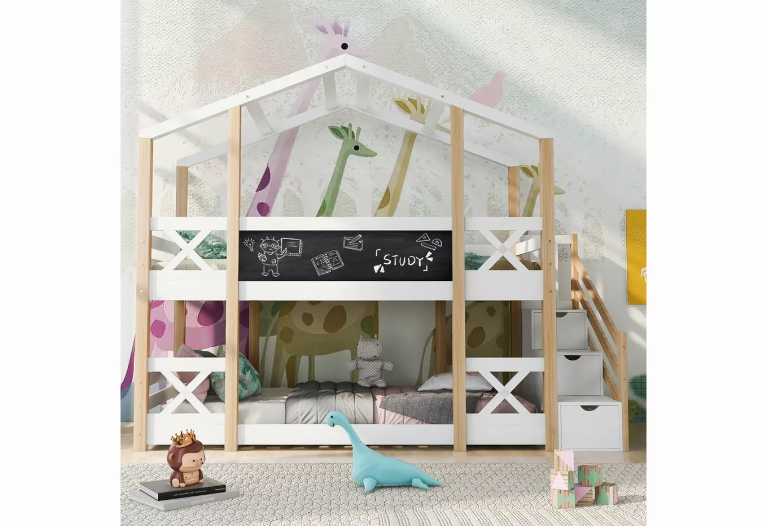 liebtech Kinderbett Baumhaus 90x200 cm mit Stauraum, Rausfallschutz und Taf günstig online kaufen