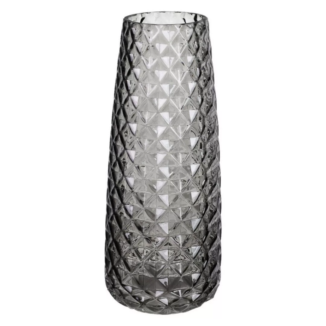 Vase grau Glas B/H/L: ca. 10x23,5x10 cm günstig online kaufen