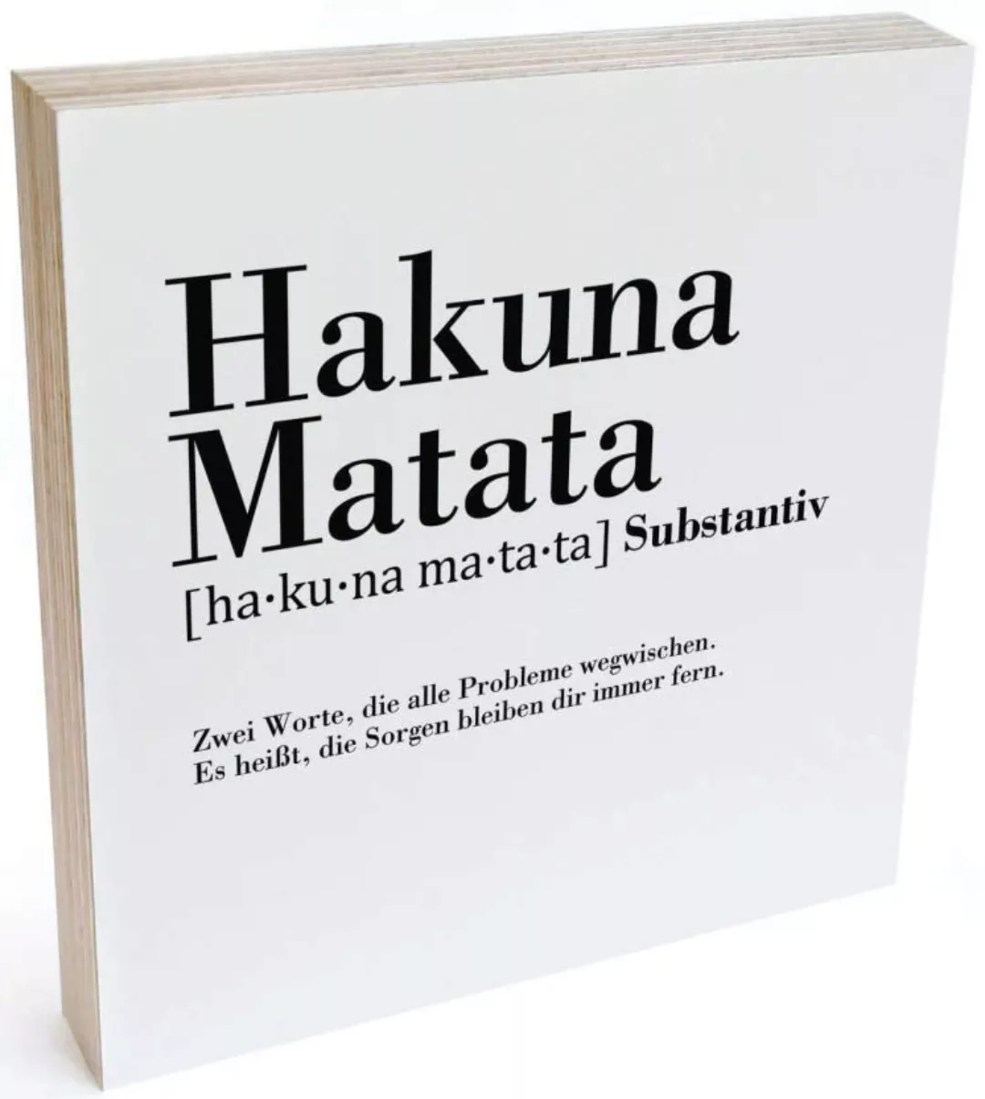 Wall-Art Holzbild "Tischdeko Hakuna Matata", Person, (1 St.) günstig online kaufen