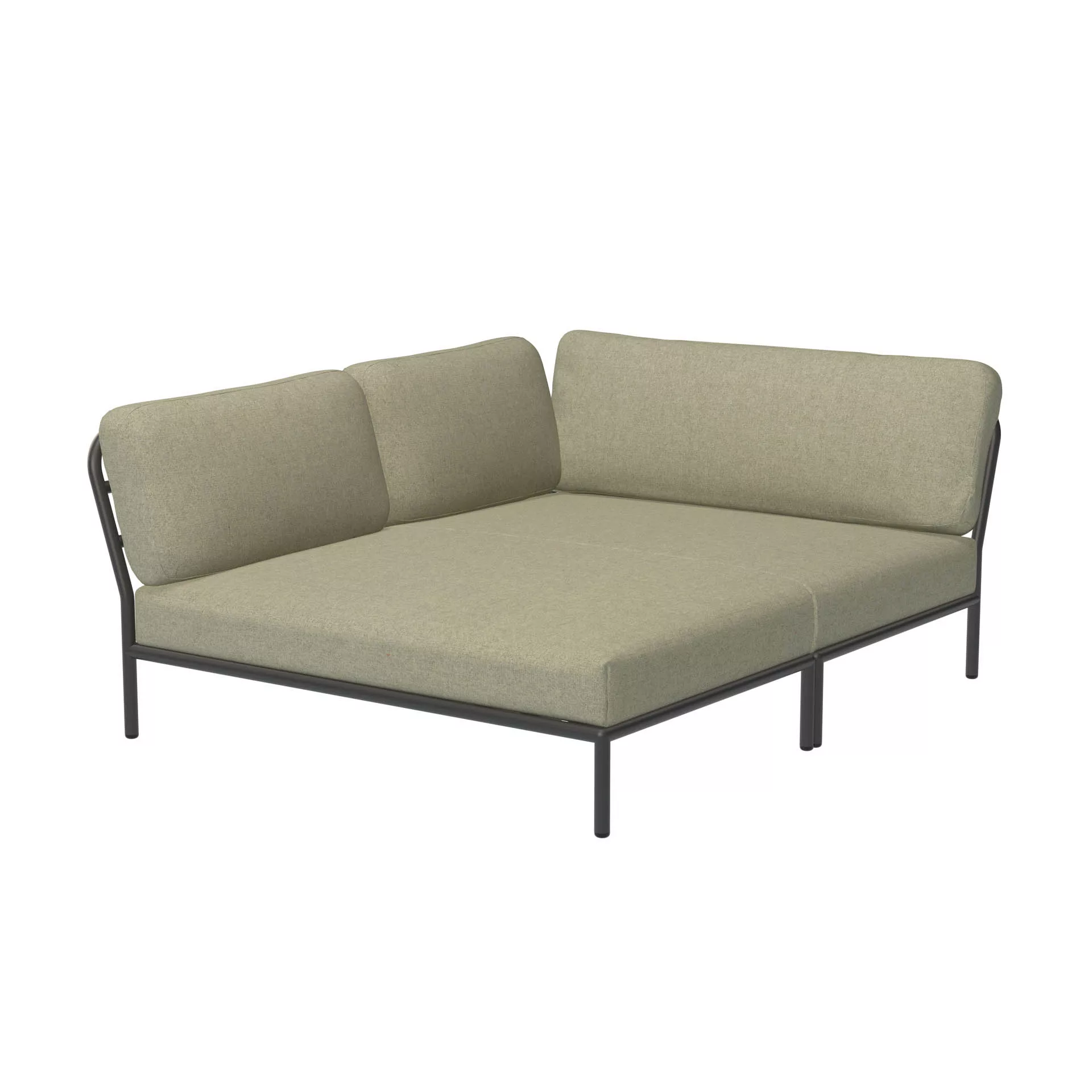 LEVEL Outdoor Eck-Sofa Lounge-Modul 5 Moosgrün Dunkelgrau Links günstig online kaufen