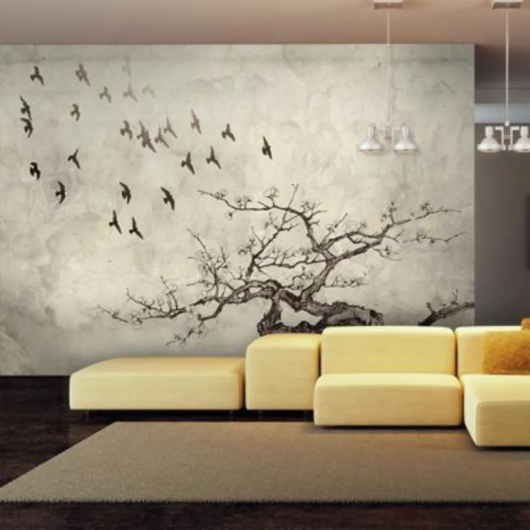 artgeist Fototapete Flock of birds beige/braun Gr. 300 x 231 günstig online kaufen