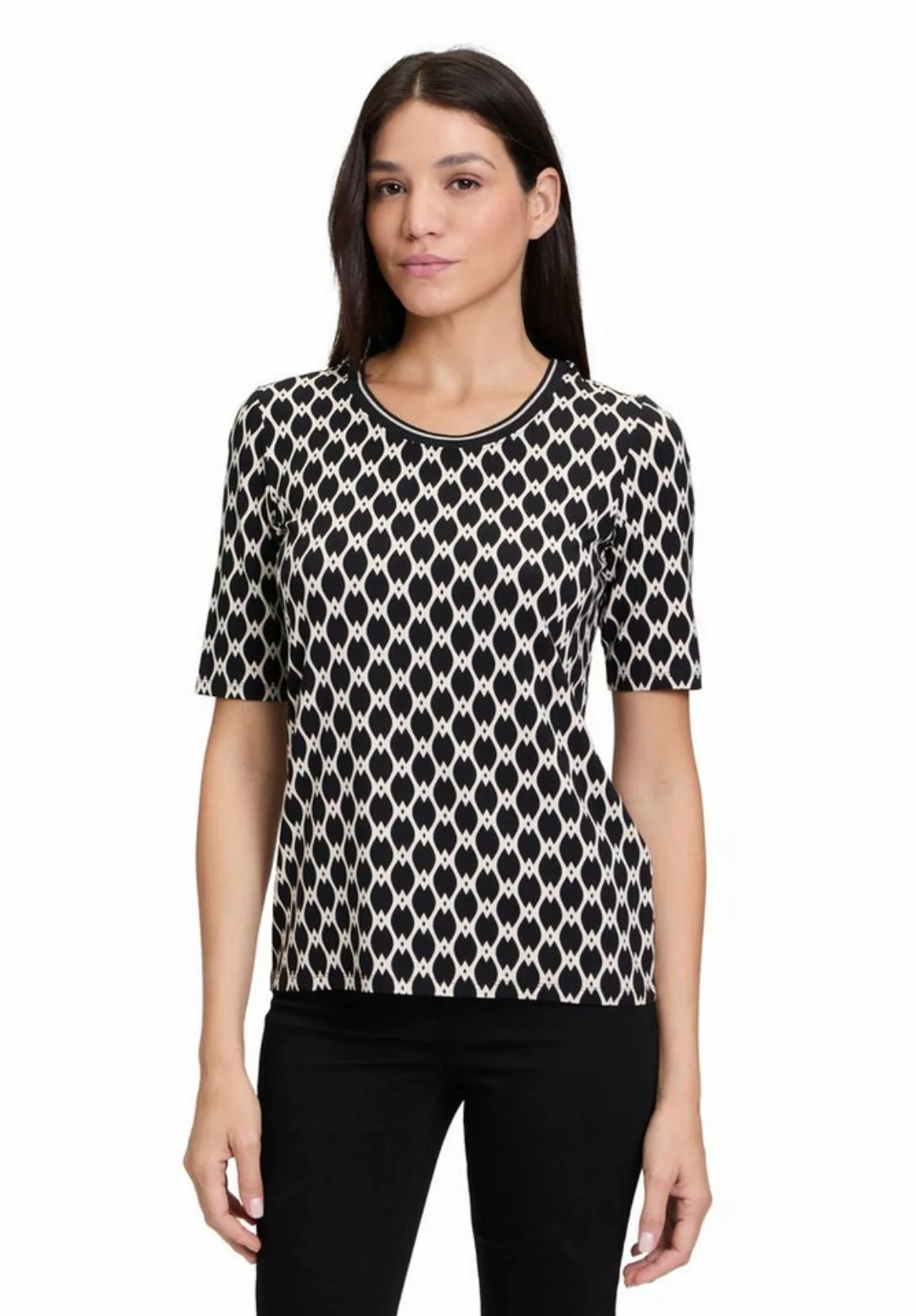 Betty Barclay Kurzarmshirt Betty Barclay Basic Shirt mit Print (1-tlg) Ripp günstig online kaufen