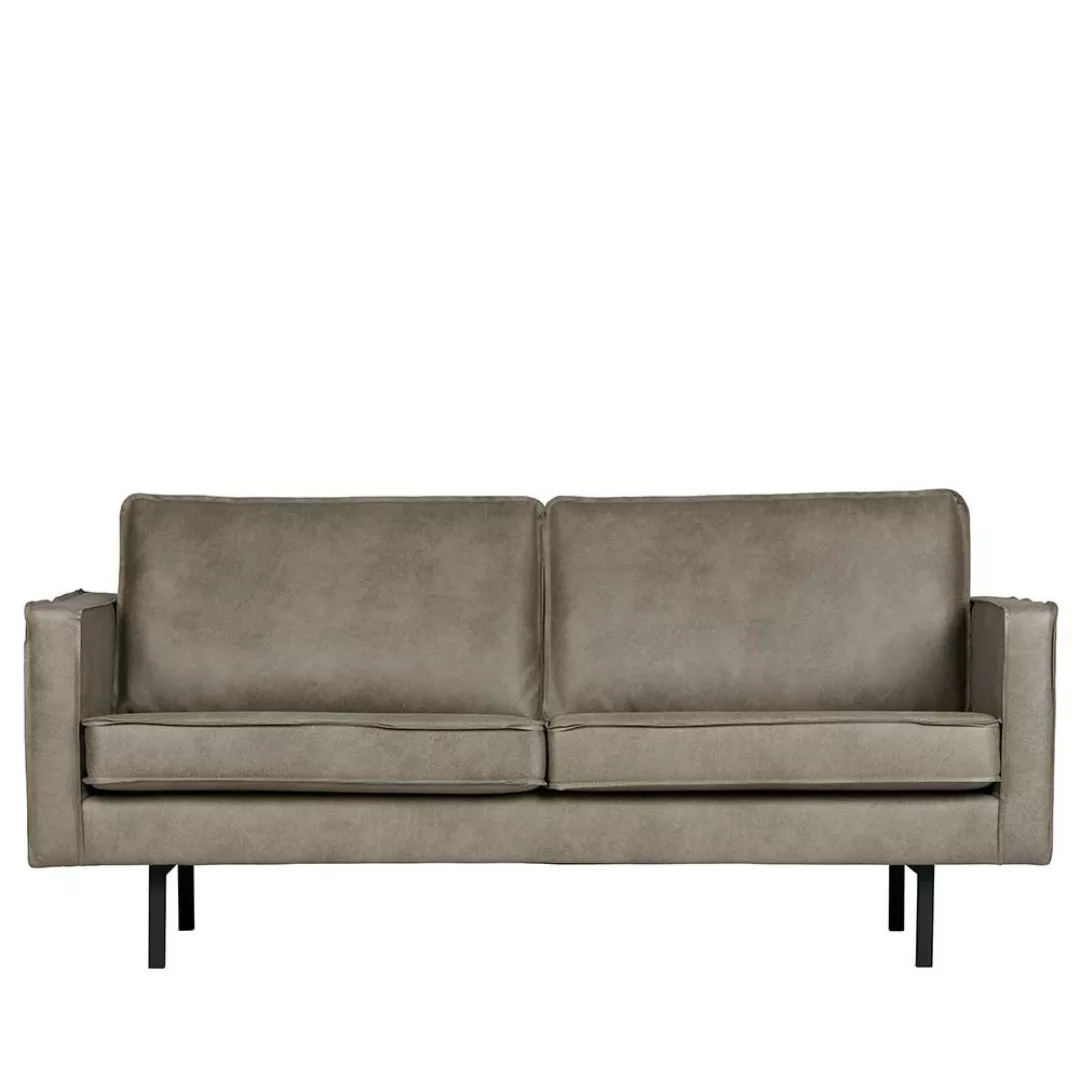 Zweier Sofa in Grau Kunstleder 190 cm breit günstig online kaufen